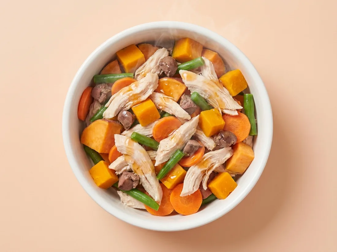Freshly cooked chicken recipe bowl